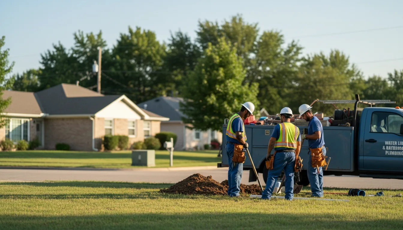 Residential water line and bathroom plumbing service in Allen, TX